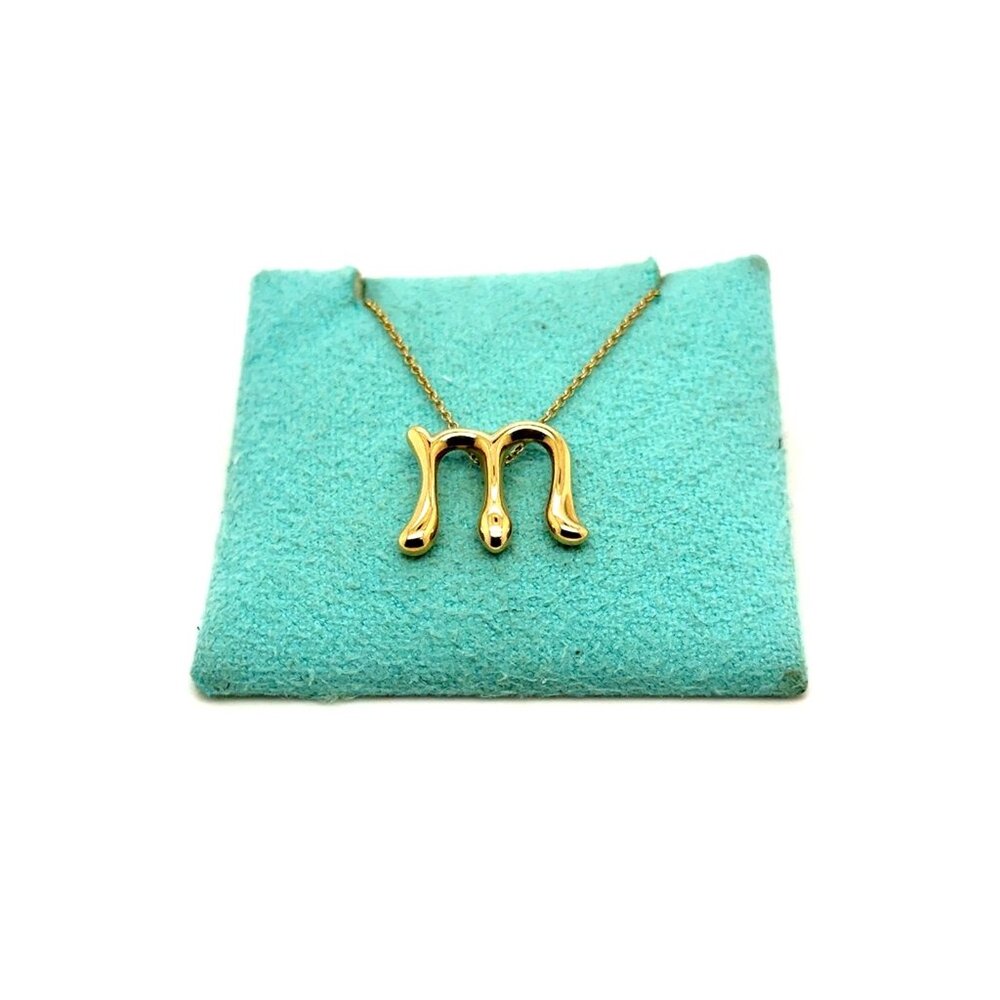 T&Co. 18K Gold Small Alphabet Pendant Necklace